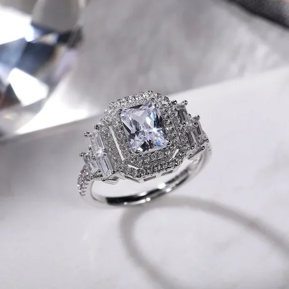Radiant Shiny Cubic Zircon Wonderful Wedding Rings for Women/Girls, L068